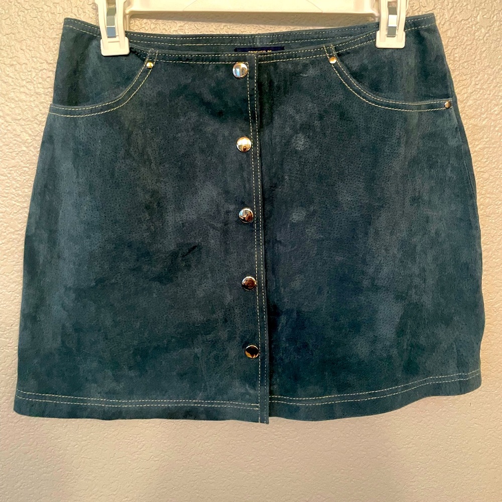 Blue Suede Skirt